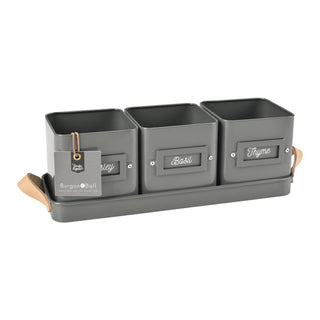 Herb Pots Tray - Charcoal