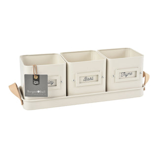 Herb Pots Tray - Stone